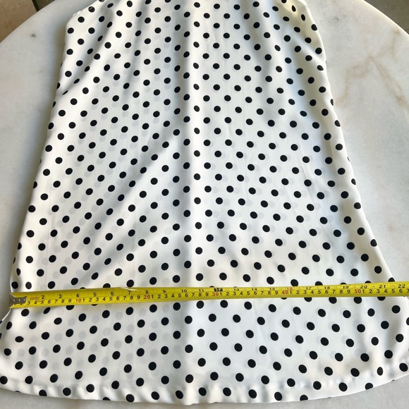 Zara Polka Dot Tunic - White and Black Polka Dot, Attached Scarf Included - Picture 7 of 11